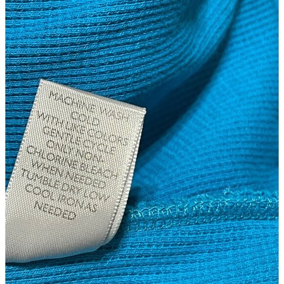 Avenue Women's Full Zip Jacket Waffle Knit Teal Blue Size 22/24 Cotton Stretch - Picture 8 of 8